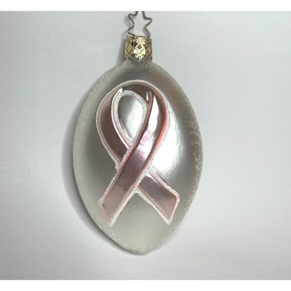 No Brand Other - Glass Pink Ribbon Breast Cancer Christmas Holiday Ornament